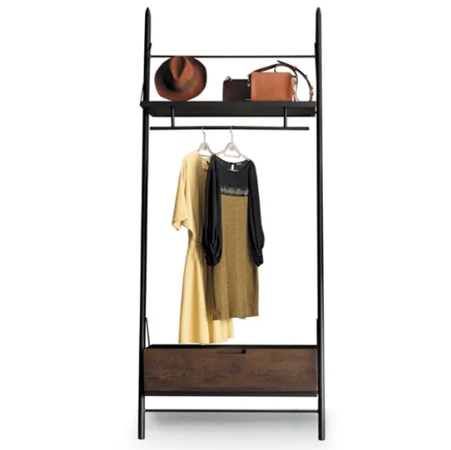 Appendiabiti Easy Closet in metallo e legno di Devina Nais