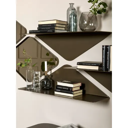 Mensola Matrix shelf in metallo con specchi di Tonin Casa