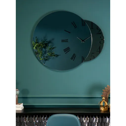 Orologio di design Fusion in cristallo fumé di Tonin Casa