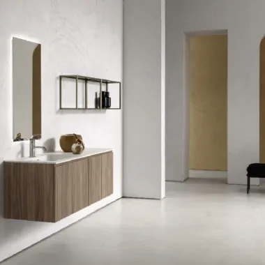 Mobile da Bagno sospeso in nobilitato effetto legno B-GO BG025 di Compab