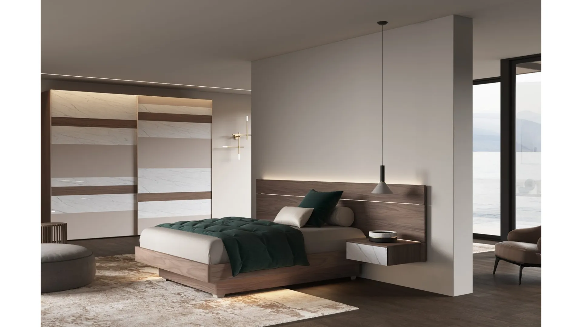 Letto con box contenitore Cartesio di Favero