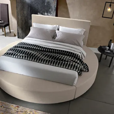 Letto moderno in tessuto dalla forma rotonda Tondo di Artigianaletti