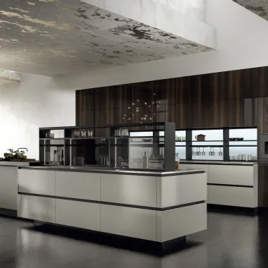 Cucina Design con isola Link Champagne di Snaidero