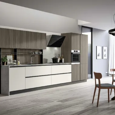 Cucina Moderna lineare in laccato e laminato Cloe 01 di Arredo3