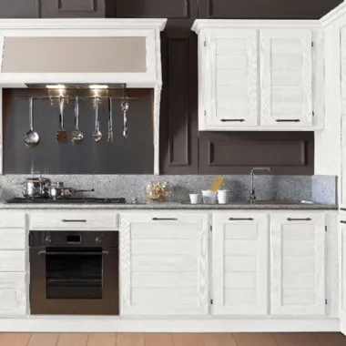 Cucina Moderna angolare Clohe Bianco di Le Cucine dei Mastri