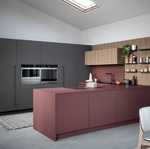 Cucina Moderna con penisola Colibrì Maniglia 02 di Forma Cucine