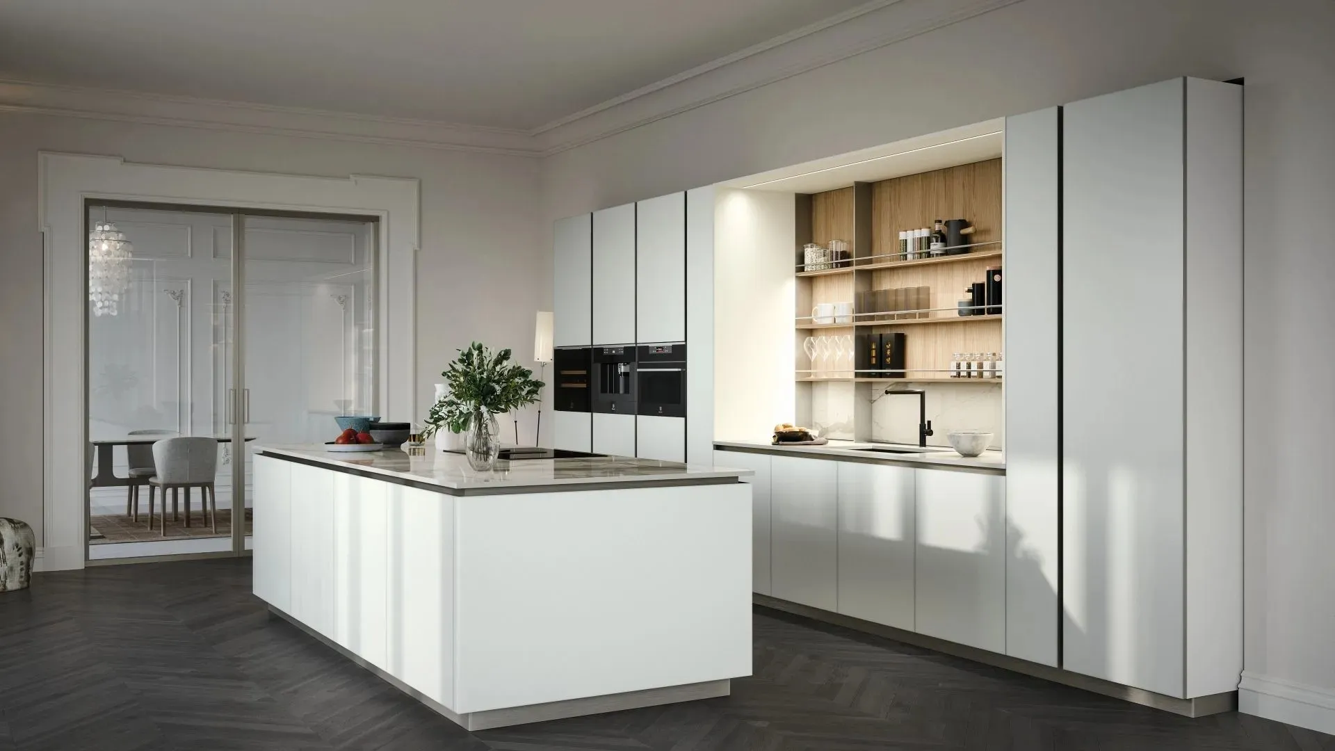 Cucina Moderna con isola Aria Tech 05 di Forma Cucine