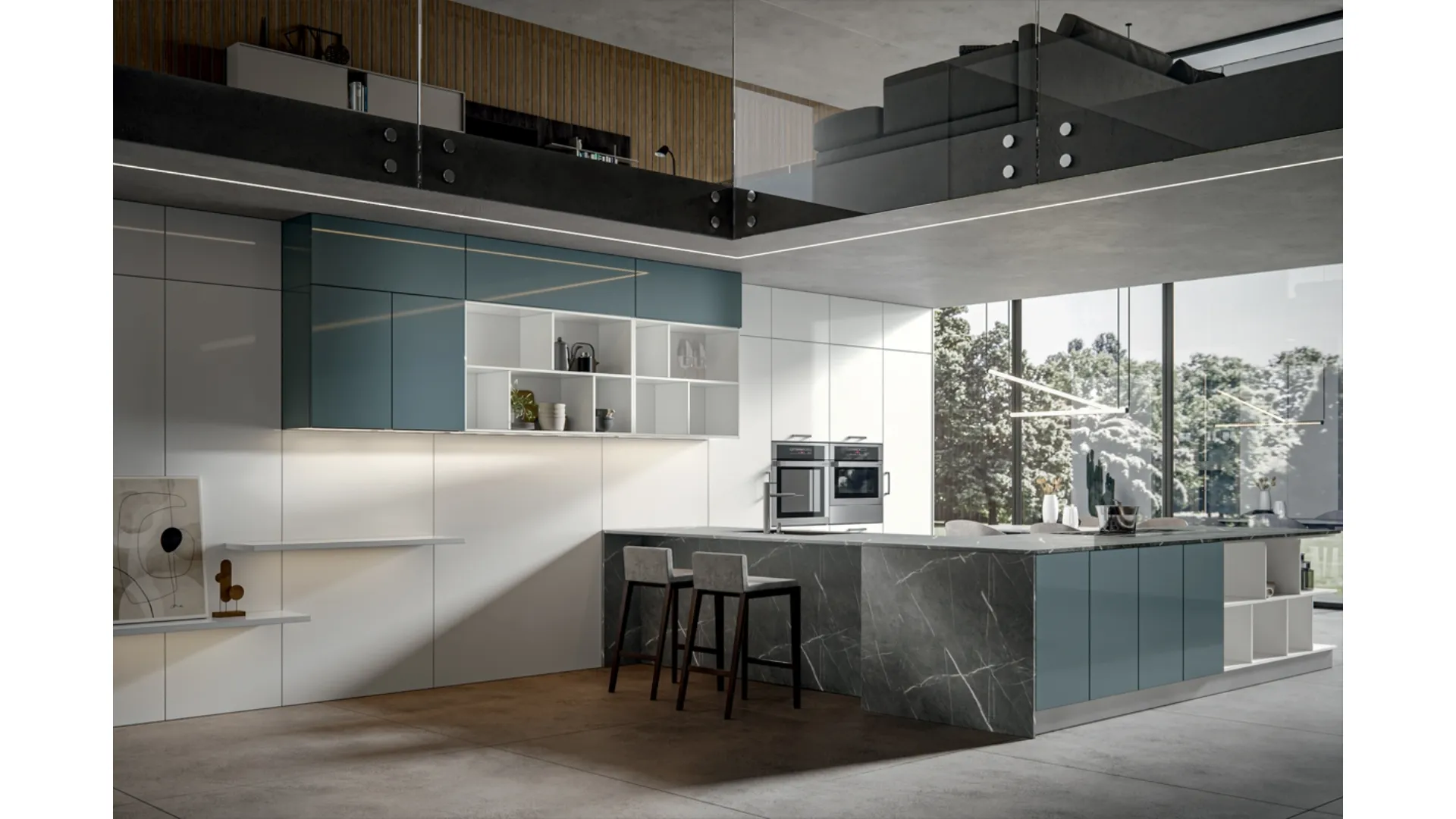 Cucina Moderna con penisola Klee 10 di Home Cucine