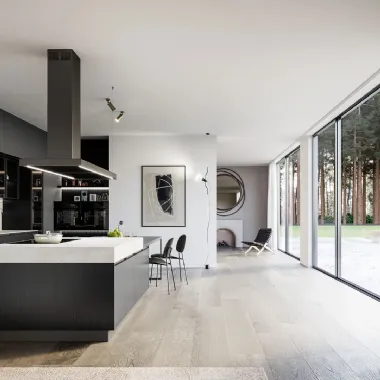 Cucina Moderna in laminato rovere con isola Kalì 11 di Arredo3