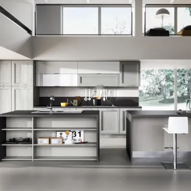 Cucina Moderna con doppia isola Metropoli 05 in frassino di Home Cucine