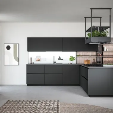 Cucina Moderna con penisola Trend Gola 01 di Forma Cucine