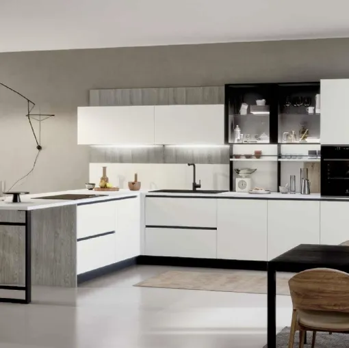 Cucina Moderna con penisola Trend Maniglia Home 04 di Forma Cucine