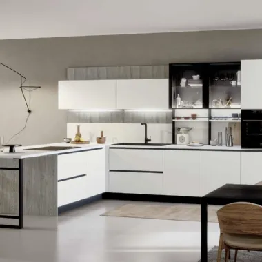 Cucina Moderna con penisola Trend Maniglia Home 04 di Forma Cucine